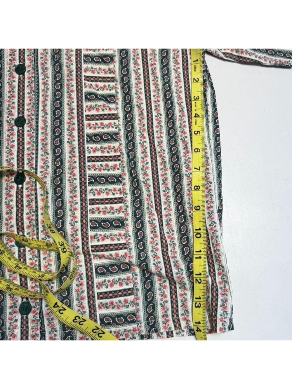 Vintage 90's Floral Paisley Button Up Shirt Women's Small Cottagecore Summer - Picture 5 of 5